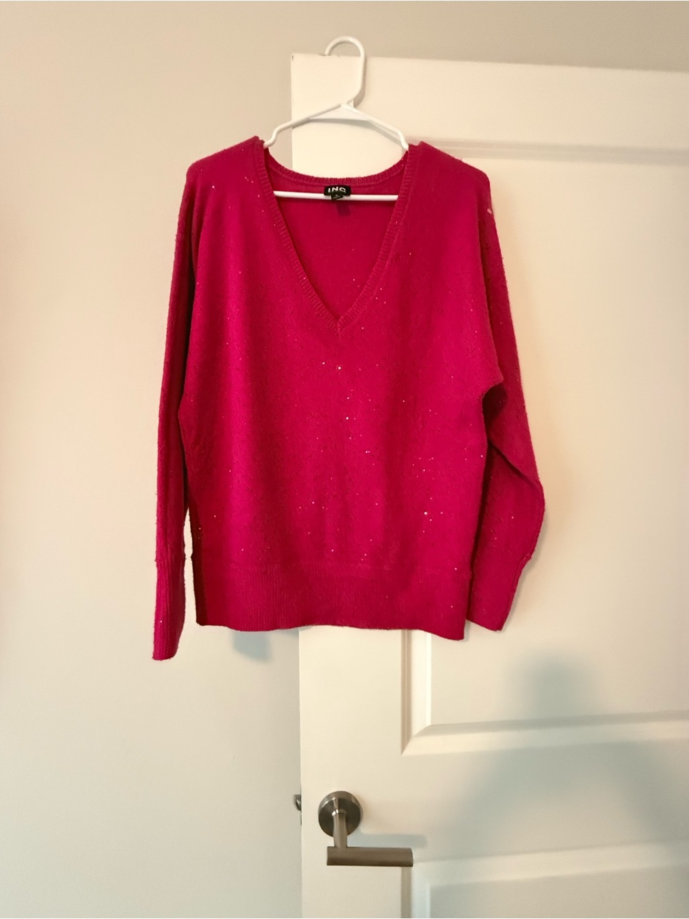INC International Concepts Hot Pink V-Neck Sweater